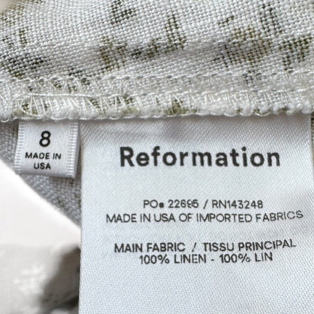 Reformation Desiree Linen Dress Ivy - Picture 8 of 11